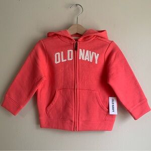 Old Navy Baby Girl Logo Zip-up Hoodie Sz 18-24 Months